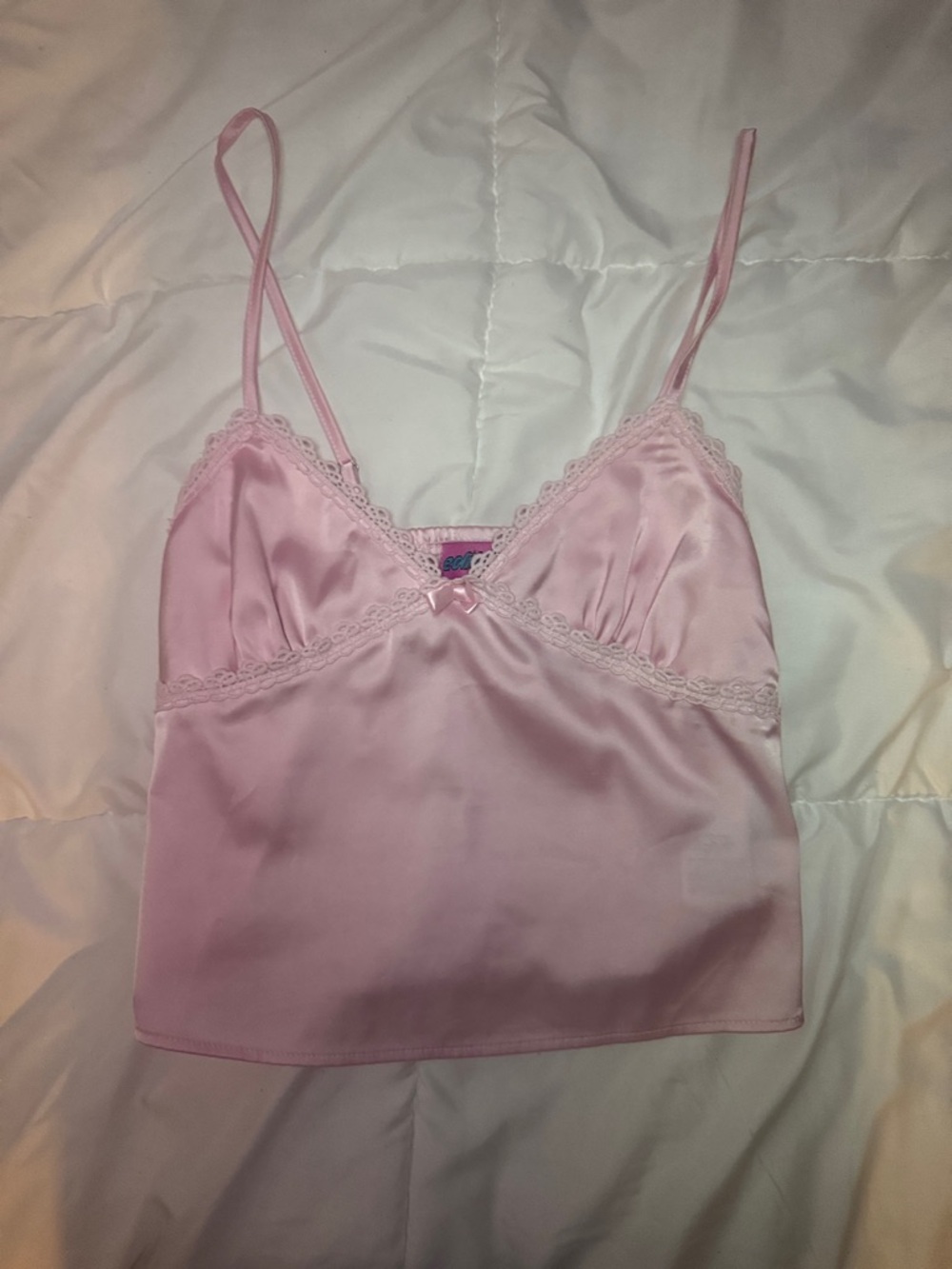 Edikted Pale Pink Satin Lace Cami Top